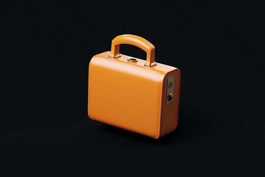 Professional-looking briefcase emoji floating over a solid black background. - Powered by Adobe