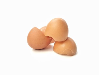 Chicken egg shell isolated on white background 