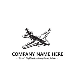 Plane silhouette logo company design vector illustration