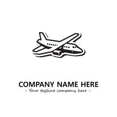 Plane silhouette logo company design vector illustration