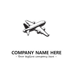 Plane silhouette logo company design vector illustration