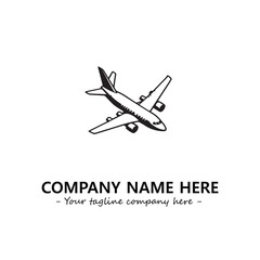 Plane silhouette logo company design vector illustration