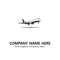 Plane silhouette logo company design vector illustration