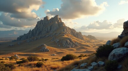 Cloudy midday panorama of Torcal de Antequera with dramatic rock formations and muted tones.