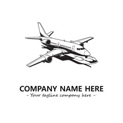 Plane silhouette logo company design vector illustration