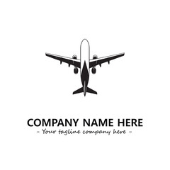 Plane silhouette logo company design vector illustration