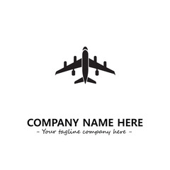 Plane silhouette logo company design vector illustration