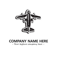 Plane silhouette logo company design vector illustration