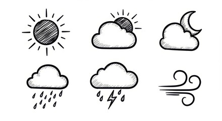 Hand drawn weather icons