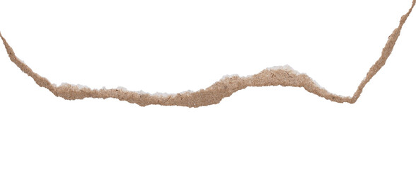 brown torn or ripped paper isolated on transparent png background,realistic torn paper edges	