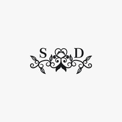 SD Initials Wedding Logo Vector Art  Icons  and Graphics