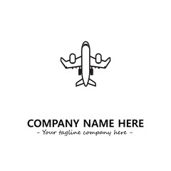 Plane silhouette logo company design vector illustration