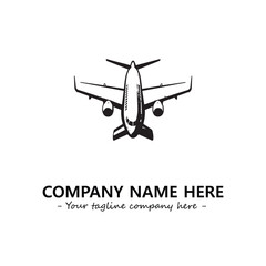 Plane silhouette logo company design vector illustration