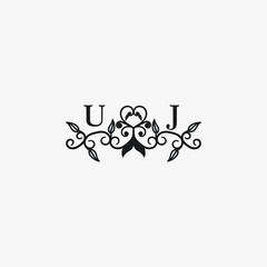 UJ Initials Wedding Logo Vector Art  Icons  and Graphics