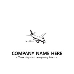 Plane silhouette logo company design vector illustration