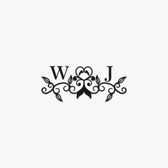 WJ Initials Wedding Logo Vector Art  Icons  and Graphics