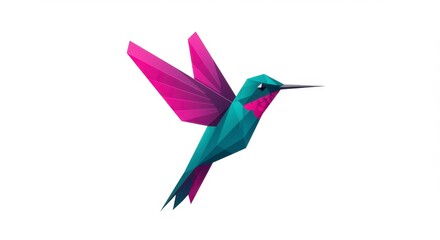 Geometric hummingbird illustration