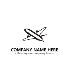 Plane silhouette logo company design vector illustration