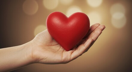 Obraz premium Hand holding red heart symbol