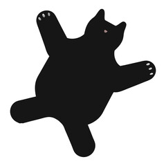Black Cat Shaped Area Rug For Kids Bedroom Home Decor