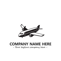 Plane silhouette logo company design vector illustration