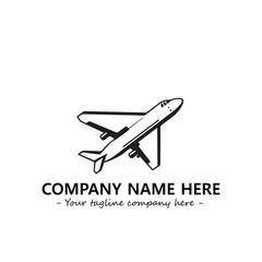 Plane silhouette logo company design vector illustration