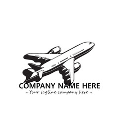 Plane silhouette logo company design vector illustration