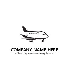 Plane silhouette logo company design vector illustration