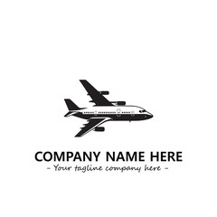 Plane silhouette logo company design vector illustration