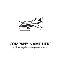 Plane silhouette logo company design vector illustration