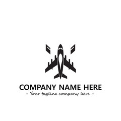 Plane silhouette logo company design vector illustration