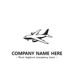 Plane silhouette logo company design vector illustration