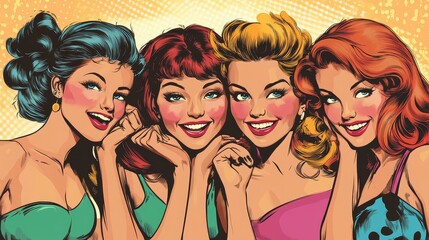 Smiling women retro style portrait