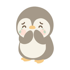 Illustration of a Crying Penguin