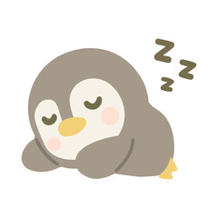 Illustration of Sleeping Penguin cartoon
