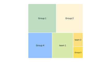 business illustration data analyse with boxes - groups and teams