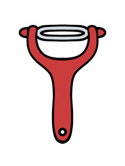 シンプルな皮むきピーラーのイラスト素材