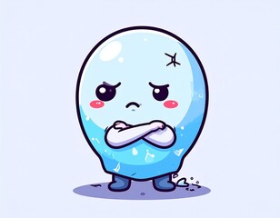 funny egg cartoon with sad face