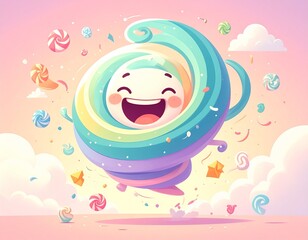 Cute happy storm character
