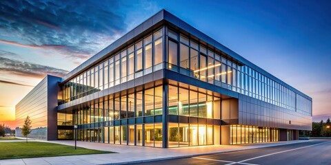 Fototapeta premium Modern Facade of Building in St Jean de Luc at Dawn , st jean de luc
