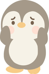 Little Shy Penguin Cartoon Doodle Character animal