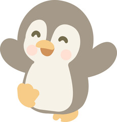 Illustration of a Happy Penguin animal