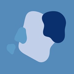 Man head silhouette vector icon of a person profile face illustration