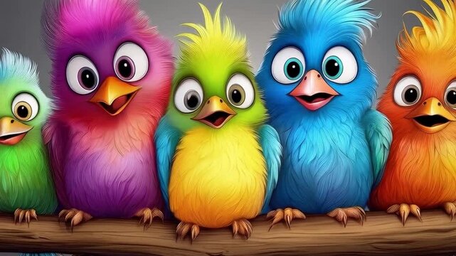 Niedliche kleine bunte V&ouml;gel