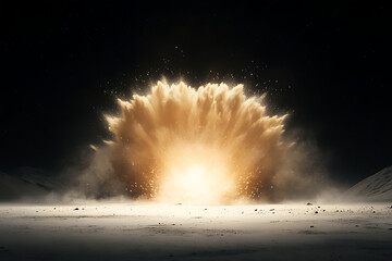 Desert Sand Explosion with Night.