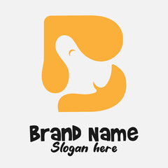 Dual Meaning Monogram Logo – Letter B Fused with Dog Silhouette
