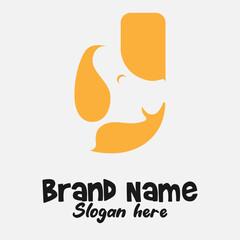Dual Meaning Monogram Logo – Letter J Fused with Dog Silhouette