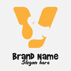 Dual Meaning Monogram Logo – Letter V Fused with Dog Silhouette