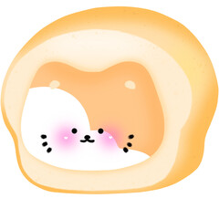 Cute kawaii bread cats clipart