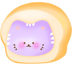 Cute kawaii bread cats clipart